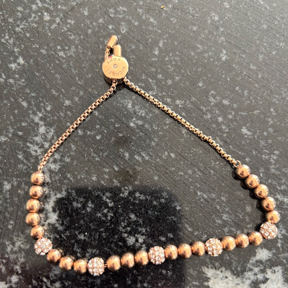 Michael kors rose gold slider bracelet